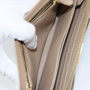 PRADA Ribbon Long Wallet Safiano leather Beige Gold Auth fm5266-22