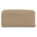 PRADA Ribbon Long Wallet Safiano leather Beige Gold Auth fm5266-2