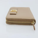 PRADA Ribbon Long Wallet Safiano leather Beige Gold Auth fm5266-4