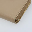 PRADA Ribbon Long Wallet Safiano leather Beige Gold Auth fm5266-7