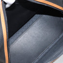 SAINT LAURENT Hand Bag PVC Canvas Black Gold Auth fm5269-11