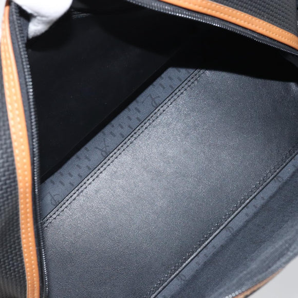SAINT LAURENT Hand Bag PVC Canvas Black Gold Auth fm5269