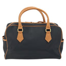 SAINT LAURENT Hand Bag PVC Canvas Black Gold Auth fm5269-2