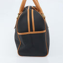 SAINT LAURENT Hand Bag PVC Canvas Black Gold Auth fm5269-3