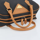 SAINT LAURENT Hand Bag PVC Canvas Black Gold Auth fm5269-7