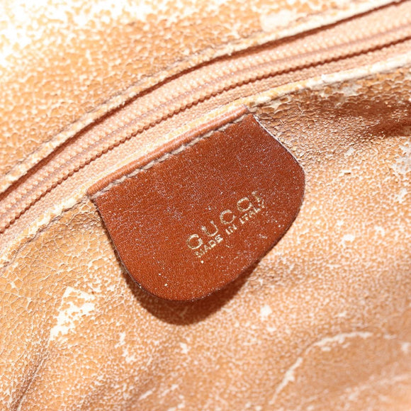 GUCCI Bamboo Hand Bag Leather Brown Gold Auth fm5270