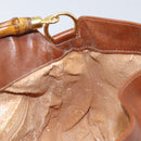 GUCCI Bamboo Hand Bag Leather Brown Gold Auth fm5270-18