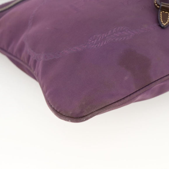 PRADA Shoulder Bag Nylon Purple Gold Auth fm5271