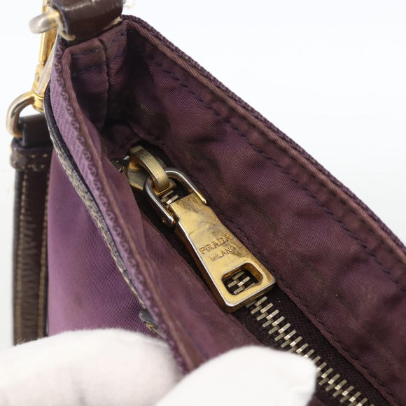PRADA Shoulder Bag Nylon Purple Gold Auth fm5271