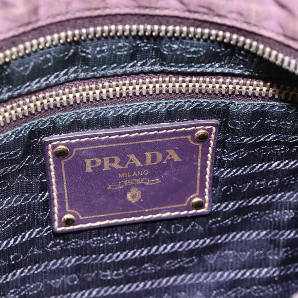 PRADA Shoulder Bag Nylon Purple Gold Auth fm5271