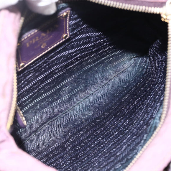 PRADA Shoulder Bag Nylon Purple Gold Auth fm5271