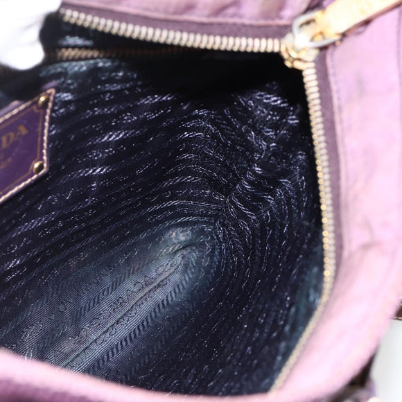 PRADA Shoulder Bag Nylon Purple Gold Auth fm5271