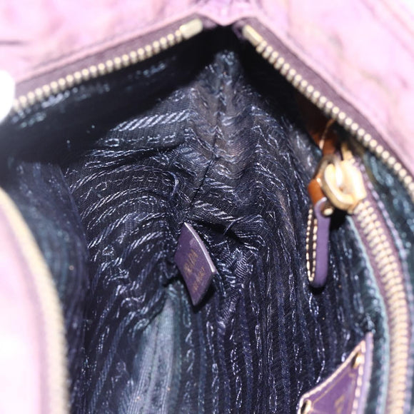 PRADA Shoulder Bag Nylon Purple Gold Auth fm5271