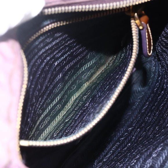PRADA Shoulder Bag Nylon Purple Gold Auth fm5271