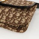 Christian Dior Trotter Canvas Shoulder Bag Beige Gold Auth fm5276-9