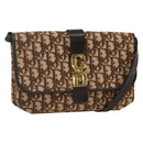 Christian Dior Trotter Canvas Shoulder Bag Beige Gold Auth fm5276-1