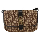 Christian Dior Trotter Canvas Shoulder Bag Beige Gold Auth fm5276-13