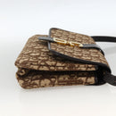 Christian Dior Trotter Canvas Shoulder Bag Beige Gold Auth fm5276-4