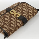 Christian Dior Trotter Canvas Shoulder Bag Beige Gold Auth fm5276-6