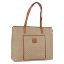 CELINE Macadam Canvas Tote Bag PVC Beige Gold Auth fm5278-1