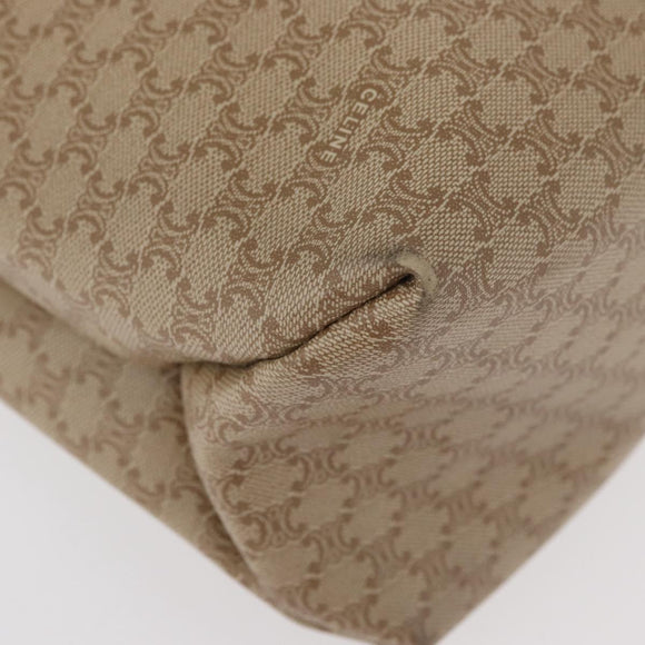 CELINE Macadam Canvas Tote Bag PVC Beige Gold Auth fm5278