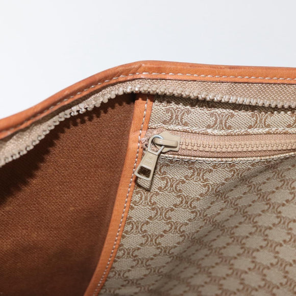 CELINE Macadam Canvas Tote Bag PVC Beige Gold Auth fm5278