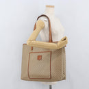 CELINE Macadam Canvas Tote Bag PVC Beige Gold Auth fm5278-23