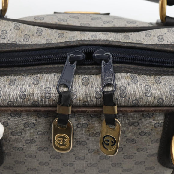 GUCCI Micro GG Supreme Hand Bag PVC Navy Gold 002 39 4330 Auth fm5279