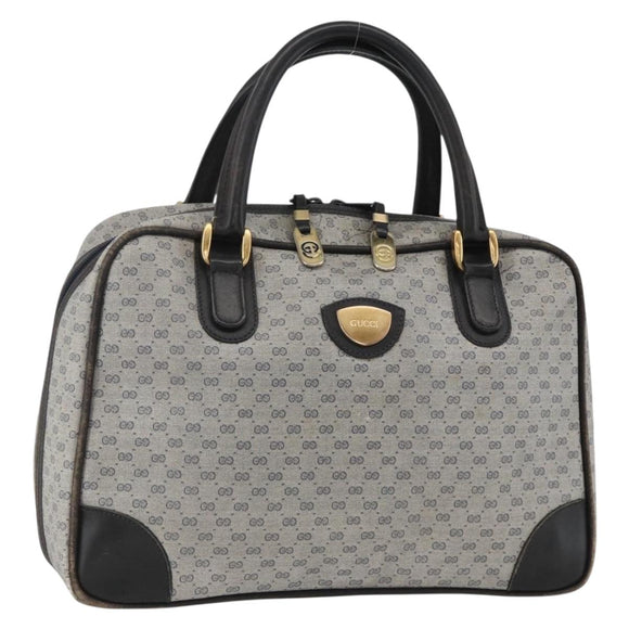 GUCCI Micro GG Supreme Hand Bag PVC Navy Gold 002 39 4330 Auth fm5279
