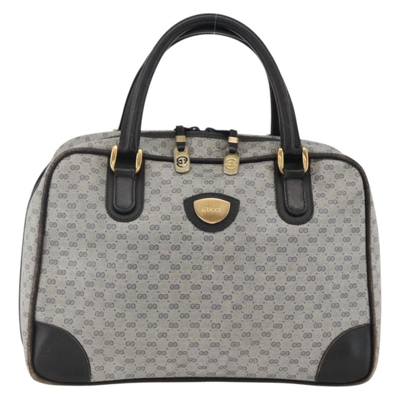 GUCCI Micro GG Supreme Hand Bag PVC Navy Gold 002 39 4330 Auth fm5279