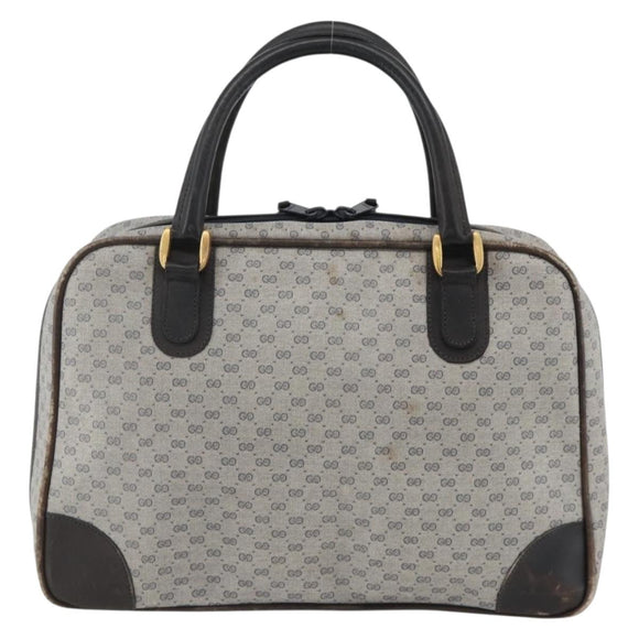 GUCCI Micro GG Supreme Hand Bag PVC Navy Gold 002 39 4330 Auth fm5279