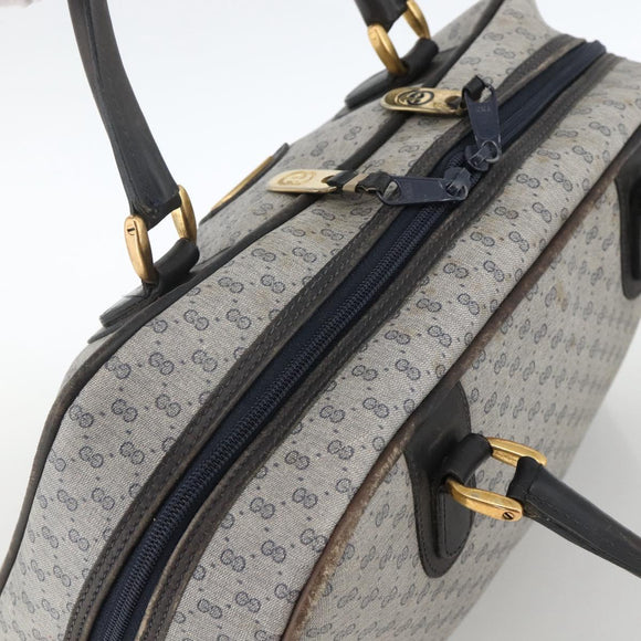 GUCCI Micro GG Supreme Hand Bag PVC Navy Gold 002 39 4330 Auth fm5279