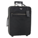 PRADA Carry Case Trunk Nylon Black Silver Auth fm5302-1