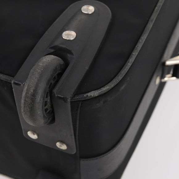 PRADA Carry Case Trunk Nylon Black Silver Auth fm5302