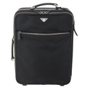 PRADA Carry Case Trunk Nylon Black Silver Auth fm5302-13