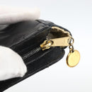 CHANEL COCO Mark Pouch Lamb Skin Black Gold CC Auth fm5303-9