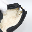CHANEL COCO Mark Pouch Lamb Skin Black Gold CC Auth fm5303-11