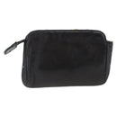 CHANEL COCO Mark Pouch Lamb Skin Black Gold CC Auth fm5303-2