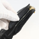 CHANEL COCO Mark Pouch Lamb Skin Black Gold CC Auth fm5303-5
