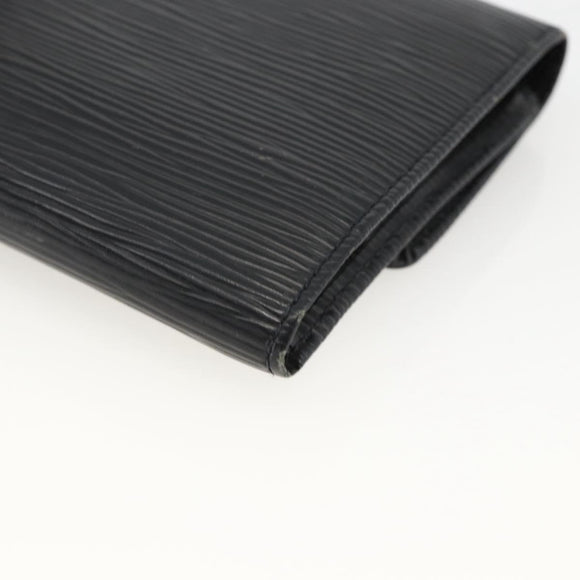 LOUIS VUITTON Epi Porte Tresor Long Wallet Black M63382 LV Auth fm5305