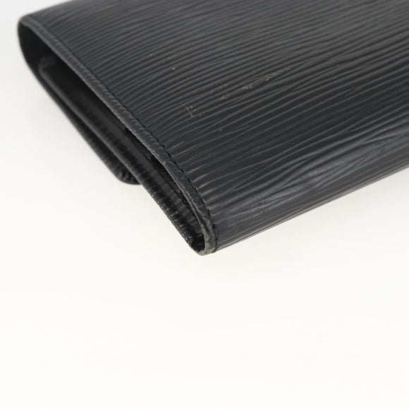 LOUIS VUITTON Epi Porte Tresor Long Wallet Black M63382 LV Auth fm5305