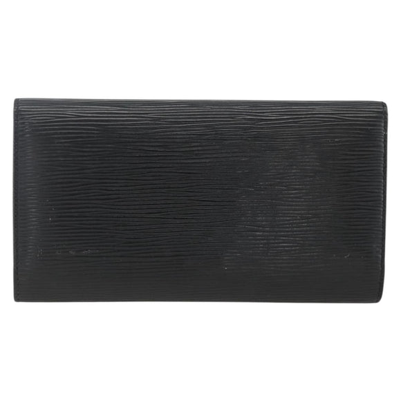 LOUIS VUITTON Epi Porte Tresor Long Wallet Black M63382 LV Auth fm5305