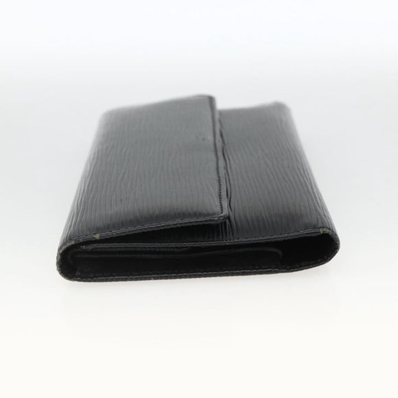 LOUIS VUITTON Epi Porte Tresor Long Wallet Black M63382 LV Auth fm5305