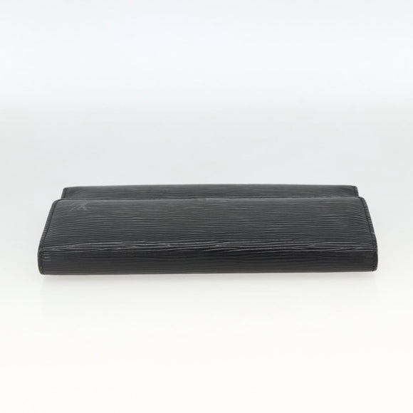 LOUIS VUITTON Epi Porte Tresor Long Wallet Black M63382 LV Auth fm5305