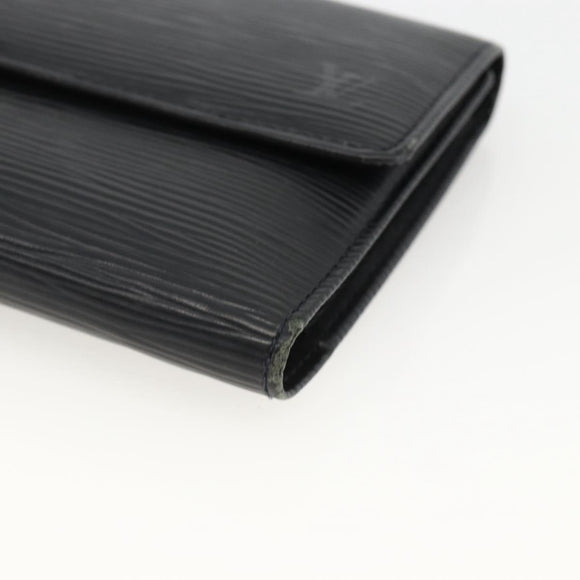 LOUIS VUITTON Epi Porte Tresor Long Wallet Black M63382 LV Auth fm5305