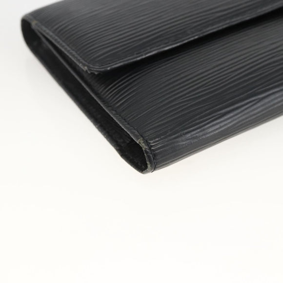 LOUIS VUITTON Epi Porte Tresor Long Wallet Black M63382 LV Auth fm5305