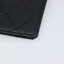 CHANEL Matelasse Pouch Lamb Skin Black CC Auth fm5306-16
