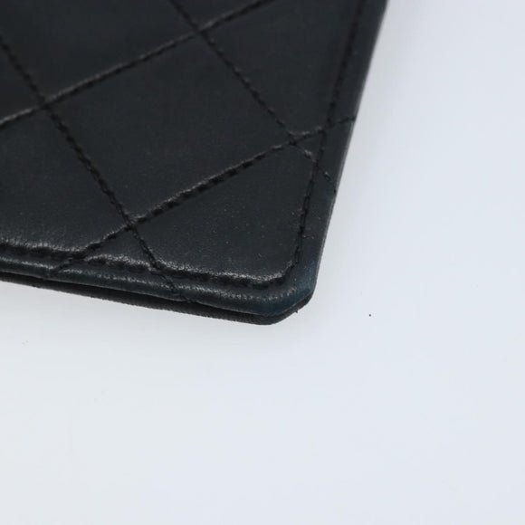 CHANEL Matelasse Pouch Lamb Skin Black CC Auth fm5306