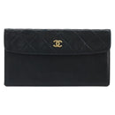 CHANEL Matelasse Pouch Lamb Skin Black CC Auth fm5306-13