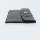 CHANEL Matelasse Pouch Lamb Skin Black CC Auth fm5306-3